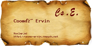 Csomó Ervin névjegykártya