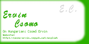 ervin csomo business card